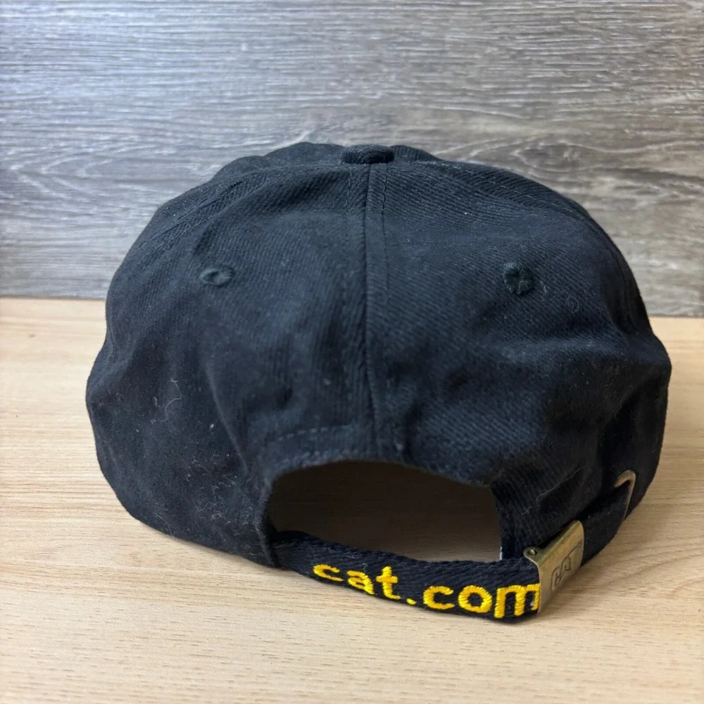 CAT Hat Cap Strap Back Black Outdoors Work Wear One Size Adjustable Mens‎